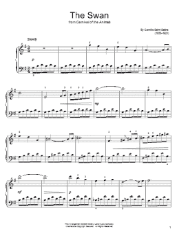 page one of The Swan (Le Cygne) (Easy Piano)