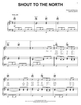 page one of Shout To The North (Piano, Vocal & Guitar Chords (Right-Hand Melody))