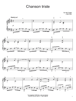 page one of Chanson Triste (Easy Piano)