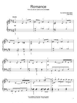 page one of Romance (Easy Piano)