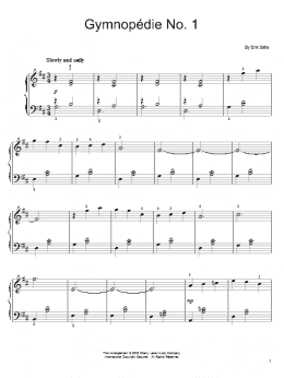 page one of Gymnopedie No. 1 (Easy Piano)