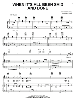 page one of When It's All Been Said And Done (Piano, Vocal & Guitar Chords (Right-Hand Melody))