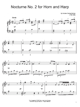 page one of Nocture No. 2 for Horn and Harp (Easy Piano)