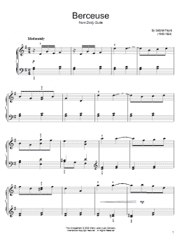 page one of Berceuse (from the Dolly Suite, Op.56) (Easy Piano)