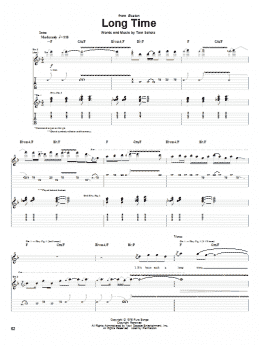 page one of Long Time (Guitar Tab)