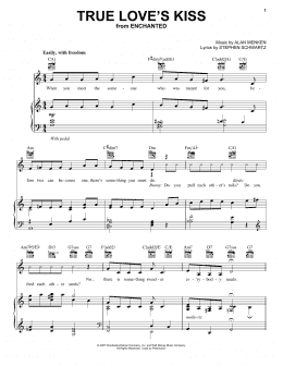 page one of True Love's Kiss (from Enchanted) (Piano, Vocal & Guitar Chords (Right-Hand Melody))