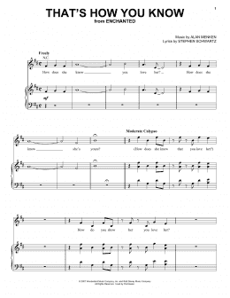 page one of That's How You Know (from Enchanted) (Piano, Vocal & Guitar Chords (Right-Hand Melody))