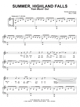 page one of Summer, Highland Falls (Piano & Vocal)