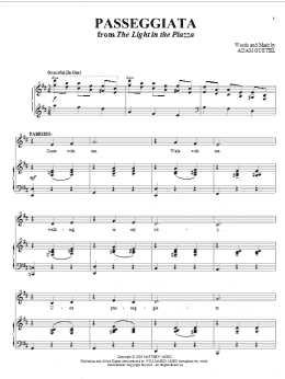 page one of Passeggiata (from The Light In The Piazza) (Piano & Vocal)