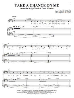page one of Take A Chance On Me (Piano & Vocal)