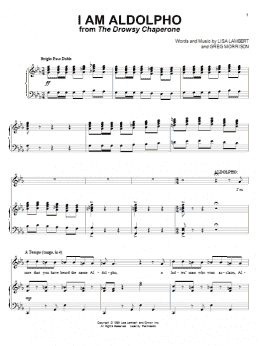 page one of I Am Aldolpho (Piano & Vocal)
