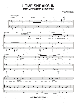 page one of Love Sneaks In (from Dirty Rotten Scoundrels) (Piano & Vocal)