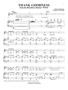 page one of Thank Goodness (Piano & Vocal)