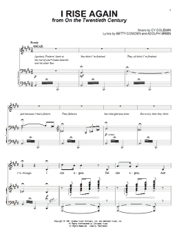 page one of I Rise Again (from On The Twentieth Century) (Piano & Vocal)