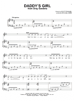 page one of Daddy's Girl (Piano & Vocal)