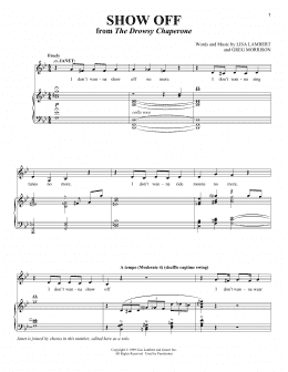 page one of Show Off (Piano & Vocal)