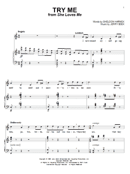 page one of Try Me (Piano & Vocal)