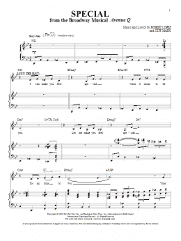 page one of Special (from Avenue Q) (Piano & Vocal)