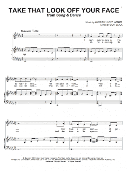 page one of Take That Look Off Your Face (from Song & Dance) (Piano & Vocal)