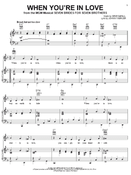 page one of When You're In Love (Piano, Vocal & Guitar Chords (Right-Hand Melody))