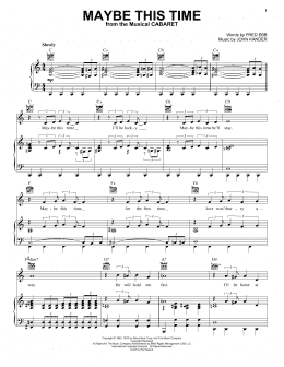 page one of Maybe This Time (Piano, Vocal & Guitar Chords (Right-Hand Melody))
