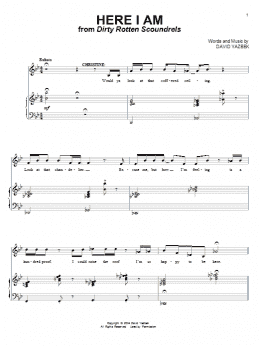 page one of Here I Am (Piano & Vocal)