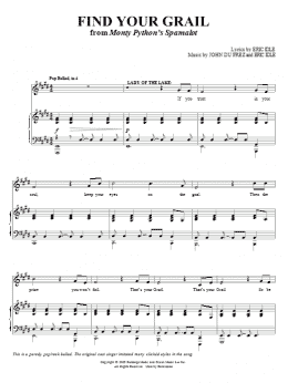 page one of Find Your Grail (Piano & Vocal)
