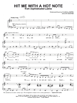 page one of Hit Me With A Hot Note (Piano & Vocal)