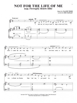 page one of Not For The Life Of Me (Piano & Vocal)