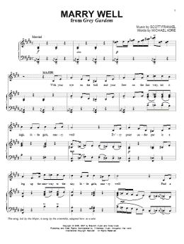 page one of Marry Well (Piano & Vocal)
