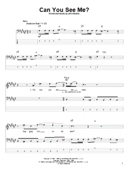 page one of Can You See Me (Bass Guitar Tab)