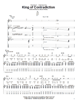 page one of King Of Contradiction (Guitar Tab)