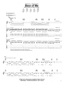 page one of Best Of Me (Guitar Tab)