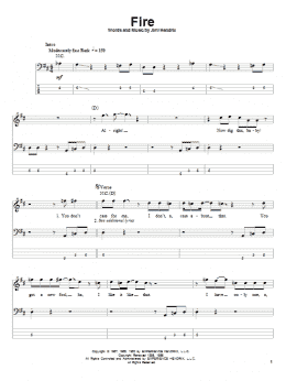 page one of Fire (Bass Guitar Tab)