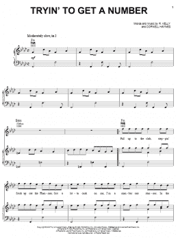page one of Tryin' To Get A Number (Piano, Vocal & Guitar Chords (Right-Hand Melody))