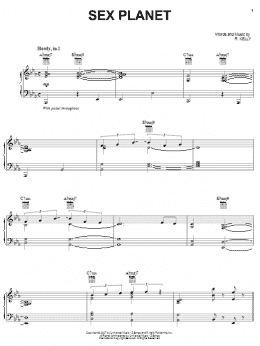 page one of Sex Planet (Piano, Vocal & Guitar Chords (Right-Hand Melody))