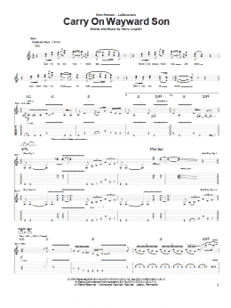 page one of Carry On Wayward Son (Guitar Tab)
