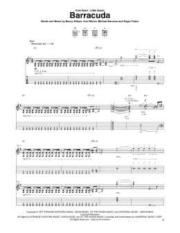 page one of Barracuda (Guitar Tab)
