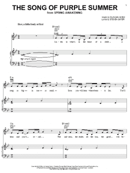 page one of The Song Of Purple Summer (Piano, Vocal & Guitar Chords (Right-Hand Melody))