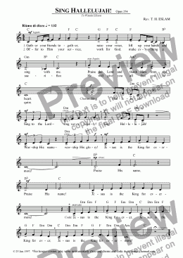 page one of Sing Hallelujah!