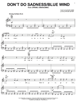 page one of Don't Do Sadness/Blue Wind (Piano, Vocal & Guitar Chords (Right-Hand Melody))