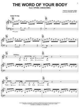 page one of The Word Of Your Body (Piano, Vocal & Guitar Chords (Right-Hand Melody))