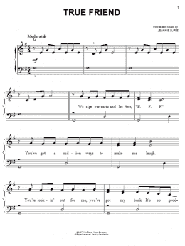 page one of True Friend (Easy Piano)