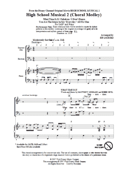 page one of High School Musical 2 (Choral Medley) (SAB Choir)