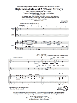 page one of High School Musical 2 (Choral Medley) (SATB Choir)