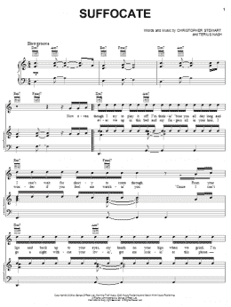 page one of Suffocate (Piano, Vocal & Guitar Chords (Right-Hand Melody))