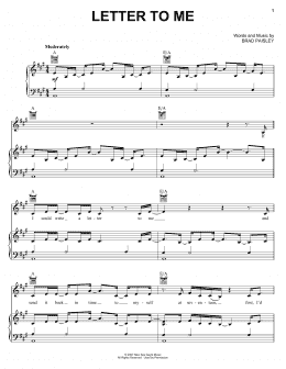 page one of Letter To Me (Piano, Vocal & Guitar Chords (Right-Hand Melody))