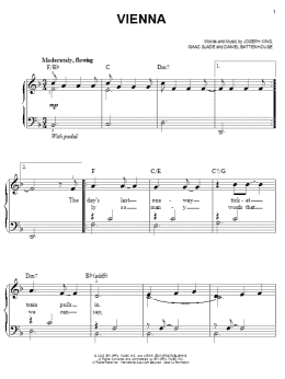 page one of Vienna (Easy Piano)