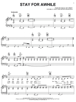 page one of Stay For Awhile (Piano, Vocal & Guitar Chords (Right-Hand Melody))