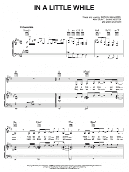 page one of In A Little While (Piano, Vocal & Guitar Chords (Right-Hand Melody))